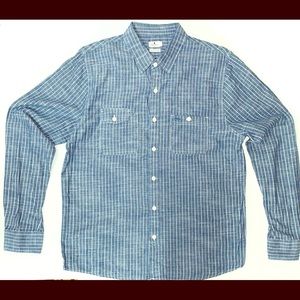 Button Up collared shirt with vertical stripes